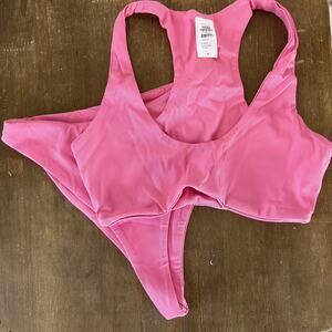 NWOT Naked Wardrobe Ribbed Pink Bikini Set - Size Small